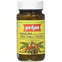 Priya Gongura Red Chilli Pickle With Garlic - 300 Gm (10.58 Oz)