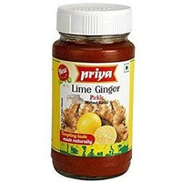 Priya Lime Ginger Pickle Without Garlic - 300 Gm (10.58 Oz) [FS]