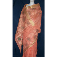 Saree 1686 Pink Cotton Doriya Lucknavi Party Wear Sari Shieno Sarees