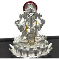 999 Pure Silver Ganesha/Ganpathi Idol/Statue / Murti (Figurine# 09)