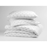 100% Supima Cotton, 500 Thread Count Sateen Paisley Print Duvet Set (Color: White / Forest Grey, Size: King)