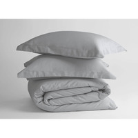100% Supima Cotton, 500 Thread Count Sateen Solid Duvet Cover (Color: Frost Grey, Size: Twin)