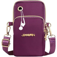 3 Layer Cross-body Mobile Sling Bag Multifunction Mini Shoulder Bag Phone Purse Armband with Headphone Port for Teens Girls Ladies Women