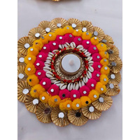 Rangoli Mats Tealight Candle Holder Rangoli for Home Decoration (Multicolor 2)