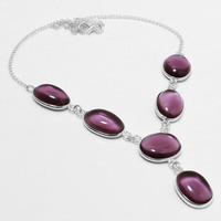 Amethyst Necklace 925 Silver Plated Chain Necklace 18 inch  JJ-3610