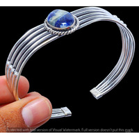 Sodalite Cuff Bangle 925 Sterling Silver Bracelet Jewelry DB-119