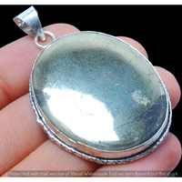 Iron Pyrite Gemstone Pendant 925 Sterling Silver Handmade Pendant DP-1003