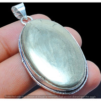 Iron Pyrite Gemstone Pendant 925 Sterling Silver Handmade Pendant DP-1016