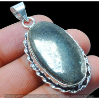 Iron Pyrite Gemstone Pendant 925 Sterling Silver Handmade Pendant DP-1066