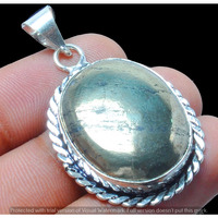 Iron Pyrite Gemstone Pendant 925 Sterling Silver Handmade Pendant DP-1069