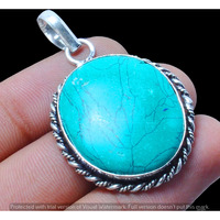 Turquoise Gemstone Pendant 925 Sterling Silver Handmade Pendant DP-1127