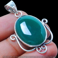 Green Onyx Gemstone Pendant 925 Sterling Silver Handmade Pendant DP-1130