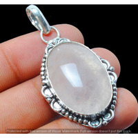 Rose Quartz Gemstone Pendant 925 Sterling Silver Pendant Jewelry DP-1237