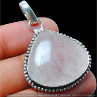 Rose Quartz Gemstone Pendant 925 Sterling Silver Pendant Jewelry DP-1278