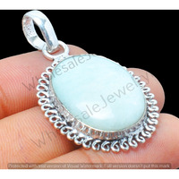 Opalite Gemstone Handmade Pendant 925 Sterling Silver Jewelry DP-258