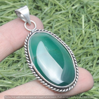 Green Onyx Gemstone Handmade Pendant 925 Sterling Silver Jewelry DP-2933
