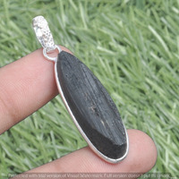 Black Tourmaline Gemstone Handmade Pendant 925 Sterling Silver Jewelry DP-3078