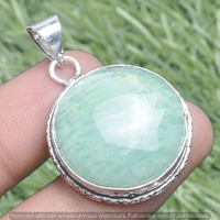 Amazonite Gemstone Handmade Pendant 925 Sterling Silver Jewelry DP-3083
