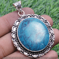 Turquoise Gemstone Handmade Pendant 925 Sterling Silver Jewelry DP-3702
