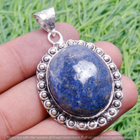 Lapis Lazuli Gemstone Handmade Pendant 925 Sterling Silver Jewelry DP-3710