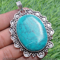 Turquoise Gemstone Handmade Pendant 925 Sterling Silver Jewelry DP-3715
