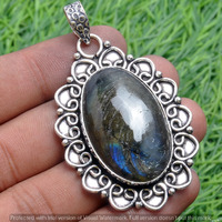 Labradorite Gemstone Handmade Pendant 925 Sterling Silver Jewelry DP-3716