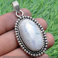 Rainbow Moonstone Gemstone Handmade Pendant 925 Sterling Silver Jewelry DP-3717