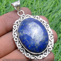 Lapis Lazuli Gemstone Handmade Pendant 925 Sterling Silver Jewelry DP-3719