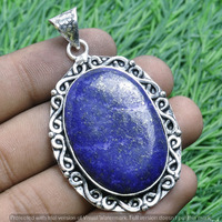 Lapis Lazuli Gemstone Handmade Pendant 925 Sterling Silver Jewelry DP-3722