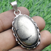 Iron Pyrite Gemstone Handmade Pendant 925 Sterling Silver Jewelry DP-3723