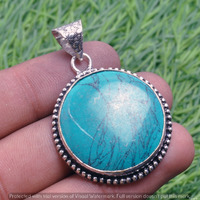 Turquoise Gemstone Handmade Pendant 925 Sterling Silver Jewelry DP-3724