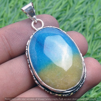 Rainbow Druzy Gemstone Handmade Pendant 925 Sterling Silver Jewelry DP-3726