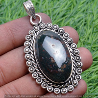 Bloodstone Gemstone Handmade Pendant 925 Sterling Silver Jewelry DP-3741