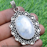 Rainbow Moonstone Gemstone Handmade Pendant 925 Sterling Silver Jewelry DP-3743