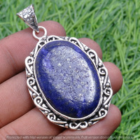 Lapis Lazuli Gemstone Handmade Pendant 925 Sterling Silver Jewelry DP-3748