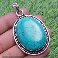 Turquoise Gemstone Handmade Pendant 925 Sterling Silver Jewelry DP-3750