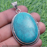 Turquoise Gemstone Handmade Pendant 925 Sterling Silver Jewelry DP-3754