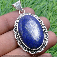 Lapis Lazuli Gemstone Handmade Pendant 925 Sterling Silver Jewelry DP-3770