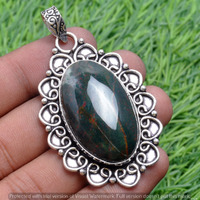 Bloodstone Gemstone Handmade Pendant 925 Sterling Silver Jewelry DP-3771