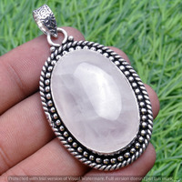 Rose Quartz Gemstone Handmade Pendant 925 Sterling Silver Jewelry DP-3776