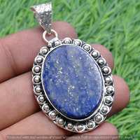Lapis Lazuli Gemstone Handmade Pendant 925 Sterling Silver Jewelry DP-3780