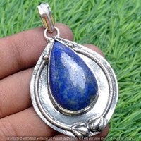 Lapis Lazuli Gemstone Handmade Pendant 925 Sterling Silver Jewelry DP-3784