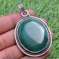 Green Sapphire Gemstone Handmade Pendant 925 Sterling Silver Jewelry DP-3792