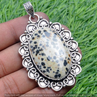 Dalmatian Jasper Gemstone Handmade Pendant 925 Sterling Silver Jewelry DP-3797