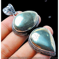 Iron Pyrite Gemstone Handmade Pendant 925 Sterling Silver Jewelry DP-457