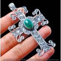 Green Onyx Gemstone Handmade Pendant 925 Sterling Silver Jewelry DP-483