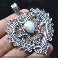 Rainbow Moonstone Gemstone Handmade Pendant 925 Sterling Silver Jewelry DP-490