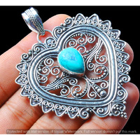 Turquoise Gemstone Handmade Pendant 925 Sterling Silver Jewelry DP-492