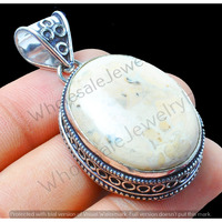 Dendrite Opal Gemstone Handmade Pendant 925 Sterling Silver Jewelry DP-542