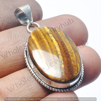 Tiger Eye Gemstone Handmade Pendant 925 Sterling Silver Jewelry DP-897
